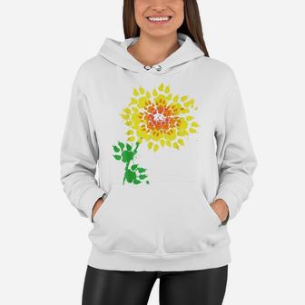 Funny Dog Sunflower Paw Print Gift | Animal Lovers For Girls Women Hoodie | Crazezy CA