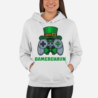Gamer St Patricks Day Shirt Green Lucky Boys Kids Gift Fun Women Hoodie | Crazezy