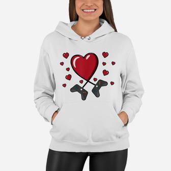 Gamer Valentines Day Shirt Heart Video Controller Kids Boys Women Hoodie | Crazezy UK