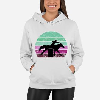 Horse Barrel Racing Vintage Sunset Cowgirl Gift For Girls Women Hoodie | Crazezy