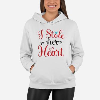 I Stole Her Heart For Valentine Day Happy Valentines Day Women Hoodie - Seseable