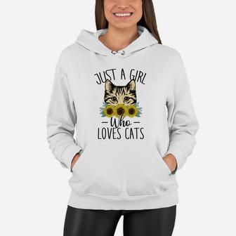 Just A Girl Who Loves Cats Women Hoodie - Thegiftio UK