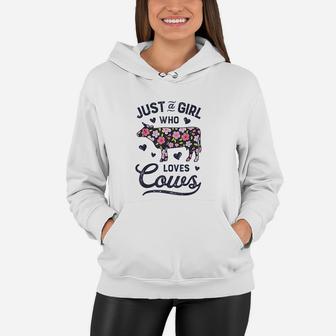 Just A Girl Who Loves Cows Women Hoodie | Crazezy