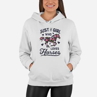 Just A Girl Who Loves Horses Horse Riding Women Gifts Women Hoodie | Crazezy