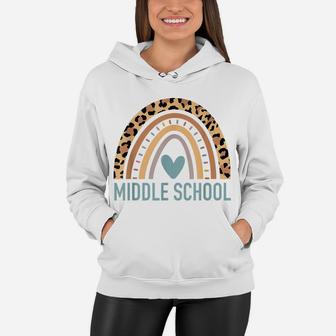 Middle School Rainbow Girls Teacher Team Middle School Squad Women Hoodie | Crazezy