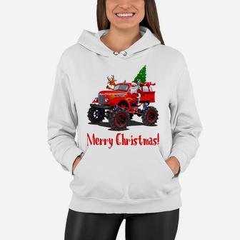 Santa Rudolph Monster Truck Men Guy Boys Teen Kid Youth Gift Women Hoodie | Crazezy UK