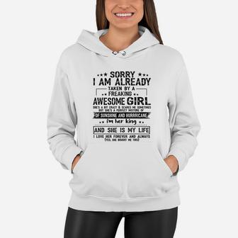 Sorry I Am Already Taken By A freaking Awesome Girl Gifts Birthday Women Hoodie - Seseable