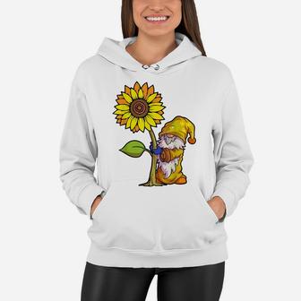 Sunflower Gnome Shirt Women Buffalo Plaid Girls Flower Lover Women Hoodie | Crazezy DE