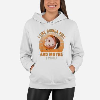 Vintage Design I Like Guinea Pigs And Maybe 3 People Women Hoodie - Seseable