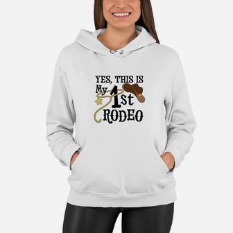 Yes This Is My 1st Rodeo Cowboy Hat With Red Band Women Hoodie - Thegiftio UK