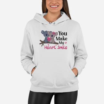 You Make My Heart Smile Gift For Valentine Happy Valentines Day Women Hoodie - Seseable
