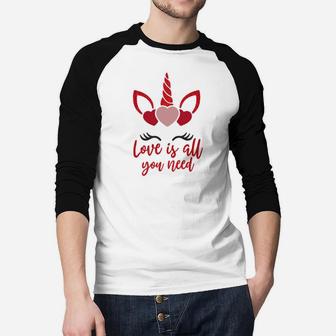Love Is All You Need For Valentine Day Happy Valentines Day Raglan Baseball Shirt - Seseable