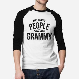 My Favorite People Call Me Grammy Mothers Day Raglan Baseball Shirt - Seseable