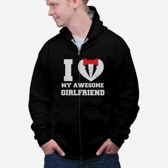 I Love My Awesome Girlfriend Valentine Gift Happy Valentines Day Zip Up Hoodie - Seseable