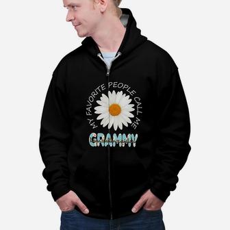 My Favorite People Call Me Grammy Daisy Mom Gift Zip Up Hoodie - Seseable