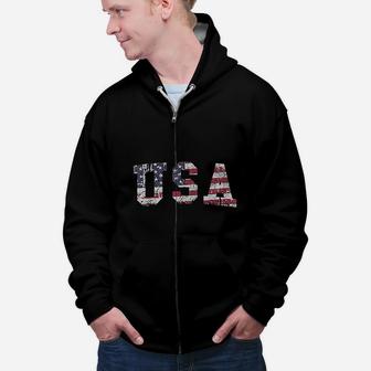 USA American Flag Best Gift For Americans Zip Up Hoodie - Seseable