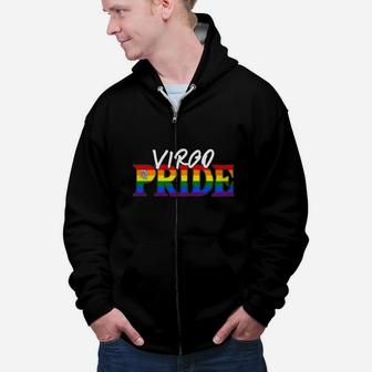 Virgo LGBT Gay Pride Flag Zodiac Sign Zip Up Hoodie | Seseable CA