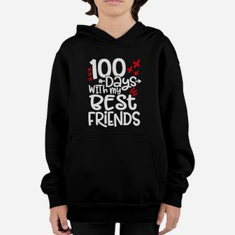 Best Gift Happy 100th Day Of School 100 Days With My Best Friends Youth Hoodie - Seseable