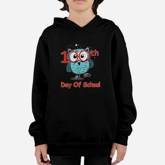 Cute Owl 100th Day Of School 100 Days Smarter Youth Hoodie - Seseable
