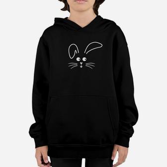 Easter Boys Girls Kids Bunny Rabbit Face Gifts Youth Hoodie - Seseable