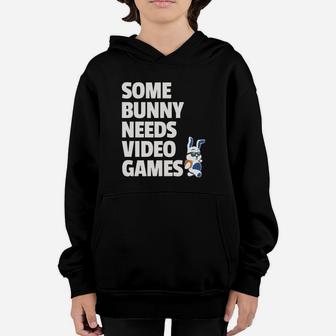 Easter Boys Girls Kids Some Bunny Needs Video Games Youth Hoodie - Seseable