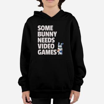 Easter Some Bunny Needs Video Games Boys Girls Kids Youth Hoodie - Seseable