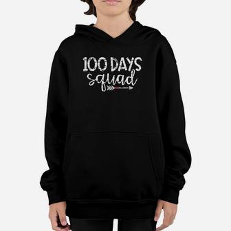 Happy 100th Day Of School 100 Days Squad Grunge Gym Youth Hoodie - Seseable