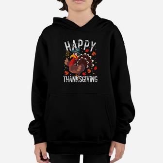 Happy Thanksgiving For Kids Boys Girls Turkey Day Youth Hoodie - Seseable