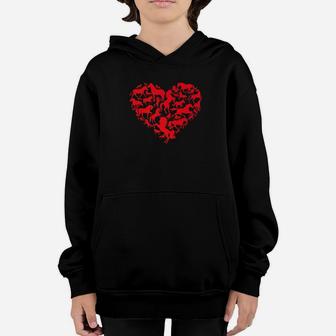 Horses Heart For Valentines Day Happy Valentine Youth Hoodie - Seseable
