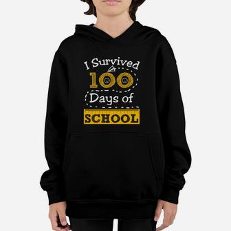 I Survived 100 Days Of School Funny Happy 100th Day Of School Youth Hoodie - Seseable