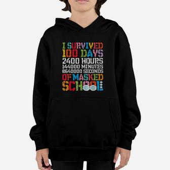 I Survived 100 Masked School Days Happy 100th Day Of School Youth Hoodie - Seseable