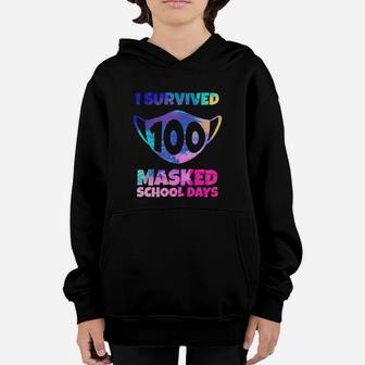 I Survived 100 Masked School Days Student Teacher Funny Gift Youth Hoodie - Seseable