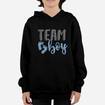 Team Boy Gender Reveal Baby Shower New Baby Youth Hoodie - Seseable
