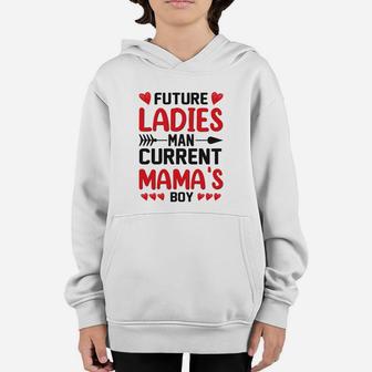 Future Ladies Man Current Mamas Valentine Gift Happy Valentines Day Youth Hoodie - Seseable
