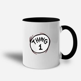 Womens Dr Seuss Thing 1 Emblem Accent Mug - Seseable