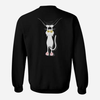 Cool Cat Design Herren Sweatshirt – Lustiges Katzenmotiv, Schwarz - Seseable