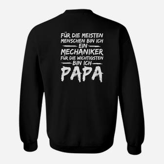 Mechaniker Papa Schwarzes Sweatshirt, Lustiger Spruch für Väter - Seseable
