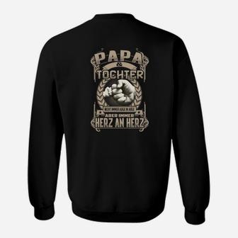 Papa-Tochter Themen Sweatshirt, Herz an Herz Design - Seseable