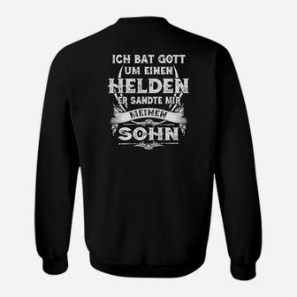 Schwarzes Herren-Sweatshirt Gott sandte meinen Sohn - Heldenspruch Design - Seseable