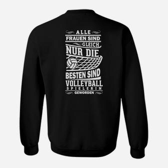Schwarzes Volleyball-Spielerinnen Sweatshirt, Beste Spielerin Motiv - Seseable