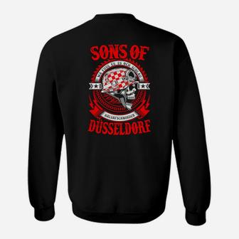 Sons of Düsseldorf Biker-Motiv Sweatshirt in Schwarz, Motorrad Design - Seseable