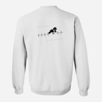 Pferd Herzschlag Sweatshirt für Herren, EKG Design Tee - Seseable