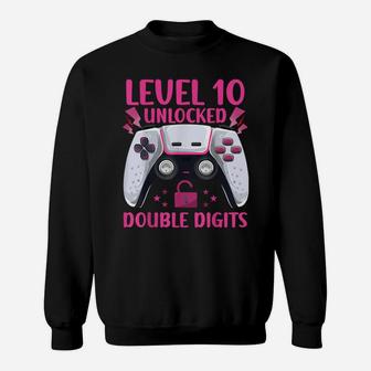 10 Yrs Old Double Digits Birthday Decorations Girl 10 Gamer Sweatshirt | Crazezy AU