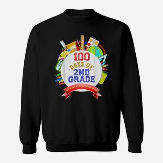 100 Days Of 2Nd Grade School Celebration 100 Days Of School Sweatshirt | Crazezy UK