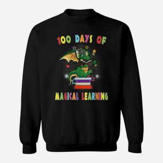 100 Days Of School Magical Learning Book Dragon Teacher Gift Sweatshirt | Crazezy AU
