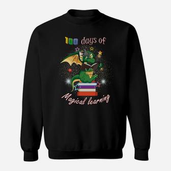 100 Days Of School Magical Learning Book Dragon Teacher Gift Sweatshirt | Crazezy DE