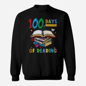 100 Days Of School Reading English Teacher Books Stack Tee Sweatshirt | Crazezy DE