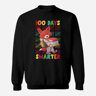 100 Days Of School Tee 100 Days Smarter, Fox Girls Boys Gift Sweatshirt | Crazezy