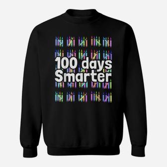 100 Days Smarter Funny Student Kids Gift 100 Days Of School Sweatshirt | Crazezy