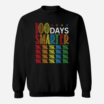 100 Days Smarter Happy 100th Day Of School Student Teacher Sweatshirt - Seseable